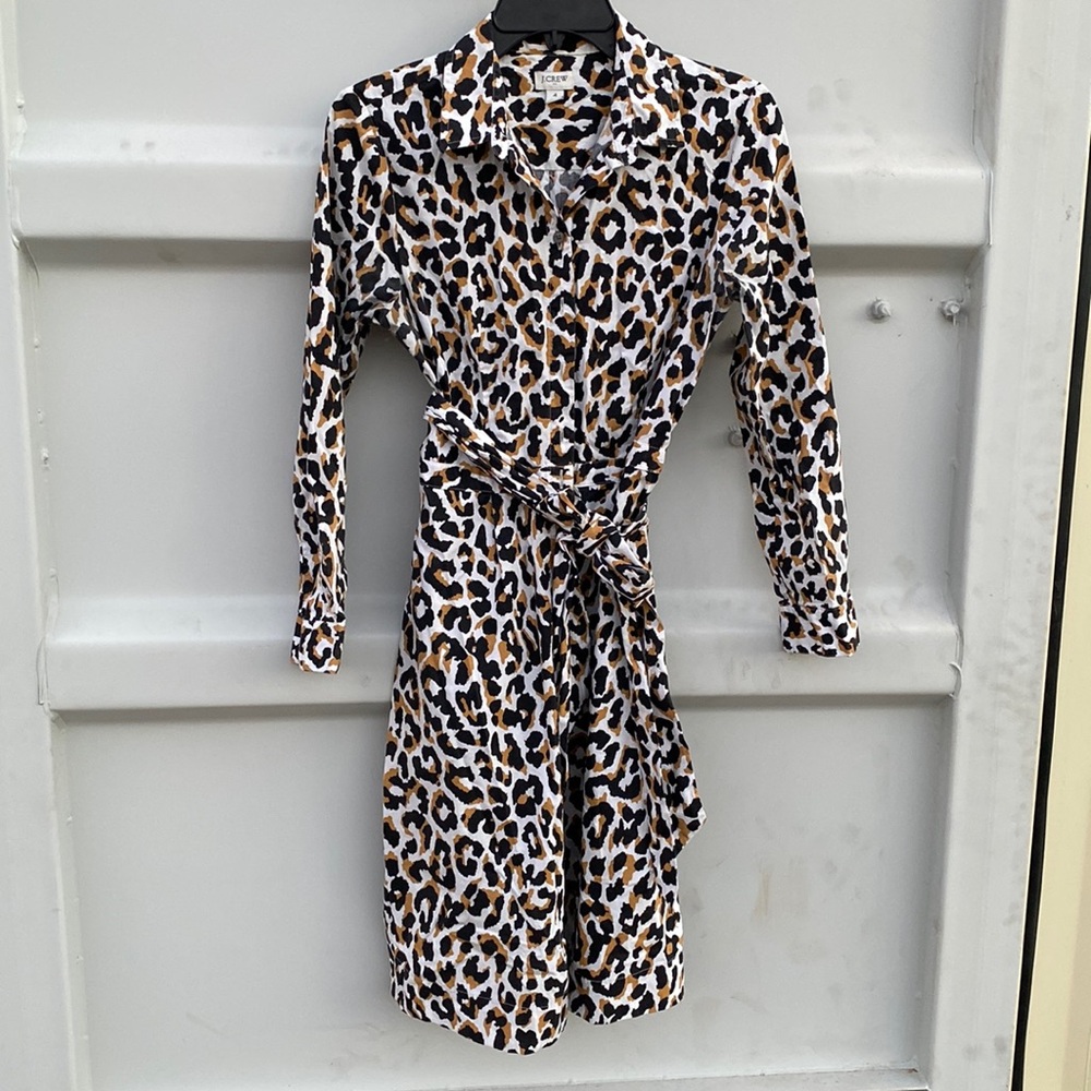 J Crew cheetah print midi dress
